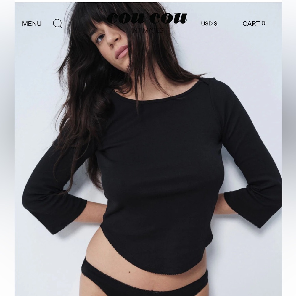 Cou cou intimates Rina top size small (black)